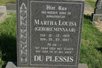 PLESSIS Martha Louisa, du nee MINNAAR 1910-1997