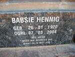 HENNIG Babsie 1920-2004