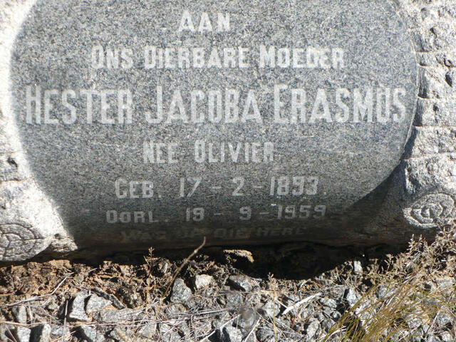 ERASMUS Hester Jacoba nee OLIVIER 1893-1959