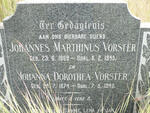 VORSTER Johannes Marthinus 1869-1945 & Johanna Dorothea 1874-1945