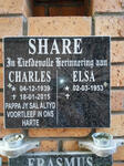 SHARE Charles 1939-2015 & Elsa 1953-