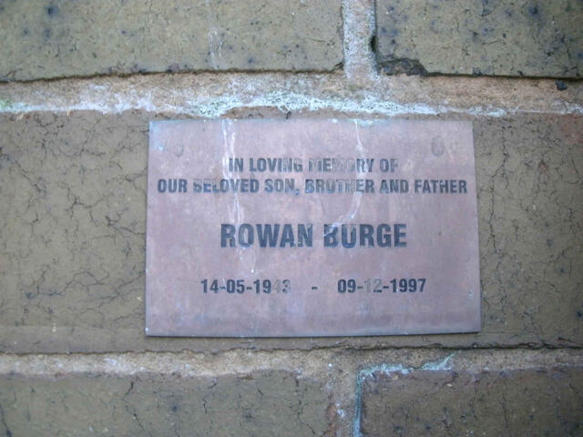 BURGE Rowan 1943-1997