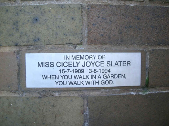SLATER Cicely Joyce 1909-1994