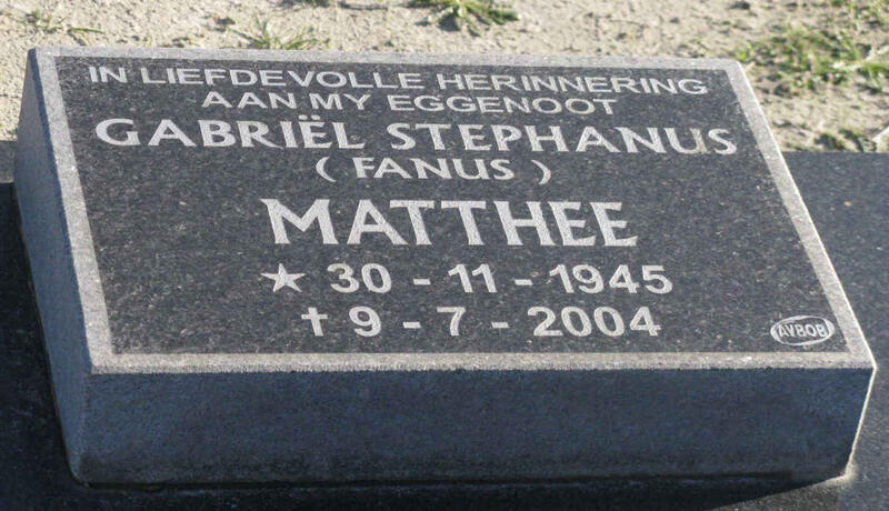 MATTHEE Gabriël Stephanus 1945-2004