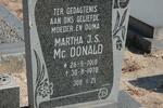 McDONALD Martha J.S. 1918-1978