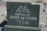 VUUREN Martha S.E., Jansen van 1931-1993
