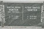 VENTER Petrus Ignatius 1893-1971 & Martha Sophia PRETORIUS 1898-1971