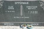 OPPERMAN Christiaan Mathys 1924-1994 & Elsie Sophia 1925-