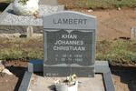 LAMBERT Khan Johannes Christiaan 1916-1993