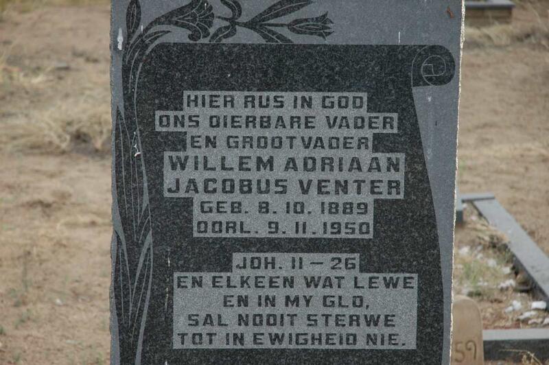 VENTER Willem Adriaan Jacobus 1889-1950