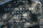 ALBERTS Gertruida M.M. nee DU PLESSIS 1882-1960