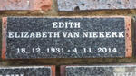 NIEKERK Edith Elizabeth, van 1931-2014
