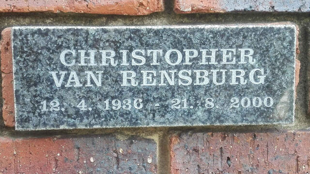 RENSBURG Christopher, van 1936-2000