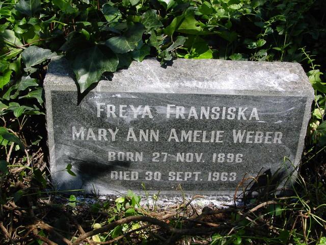 WEBER Freya Fransiska Mary Ann Amelie 1896-1963