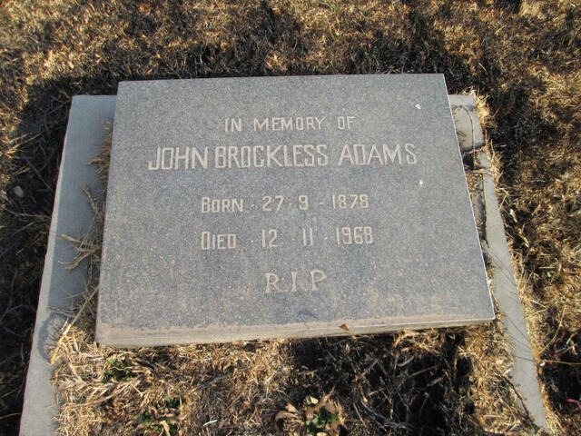 ADAMS John Brockless 1878-1968
