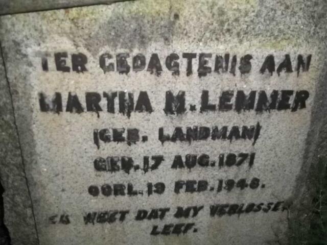 LEMMER Martha M. nee LANDMAN 1871-1948