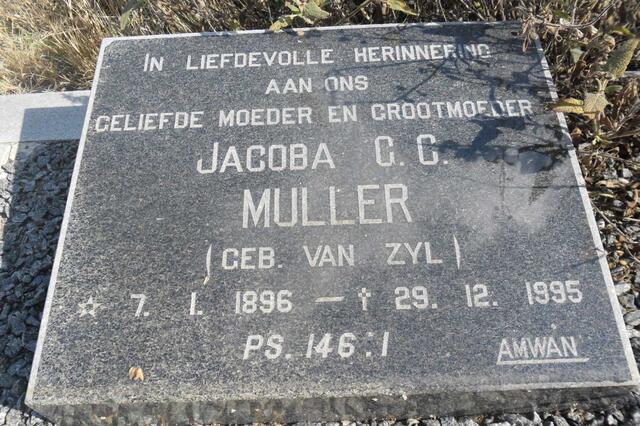 MULLER Jacoba G.C. nee VAN ZYL 1896-1995