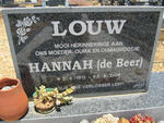 LOUW Hannah nee DE BEER 1912-2004