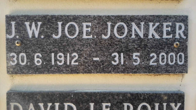 JONKER J.W. Joe 1912-2000
