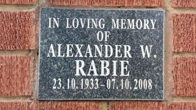 RABIE Alexander W. 1933-2008