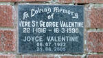 VALENTINE Vere St. George 1916-1990 & Joyce 1922-2005