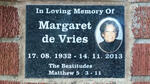 VRIES Margaret, de 1932-2013
