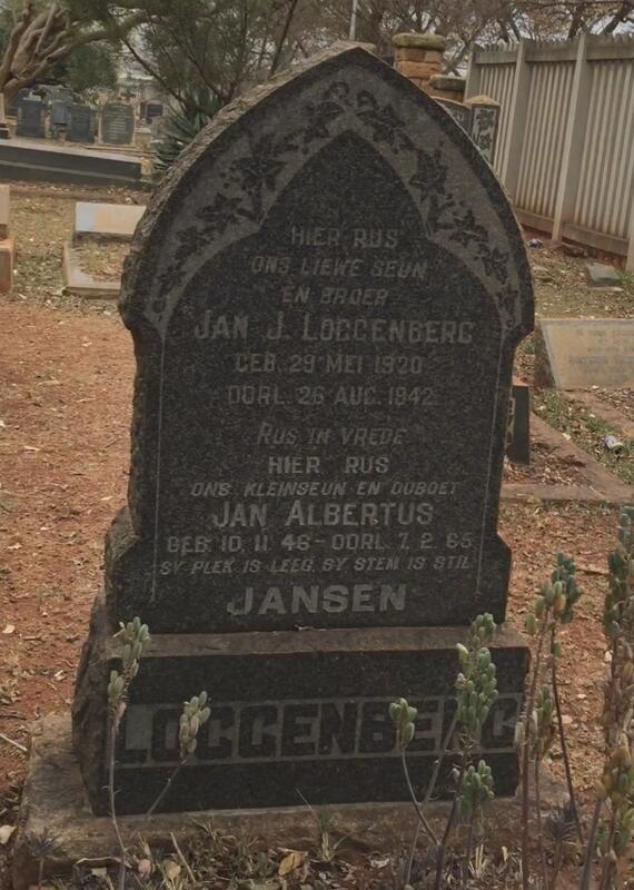 LOGGENBERG Jan J. 1920-1942 :: JANSEN Jan Albertus 1946-1965