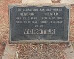 VORSTER Hendrik 1886-1948 & Hester 1887-1942
