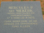 NIEKERK Hercules P., van 1888-1976