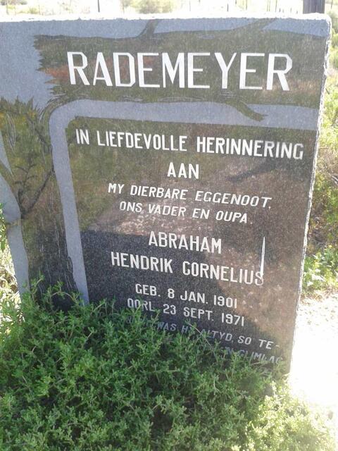RADEMEYER Abraham Hendrik Cornelius 1901-1971