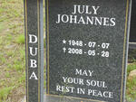 DUBA July Johannes 1948-2008