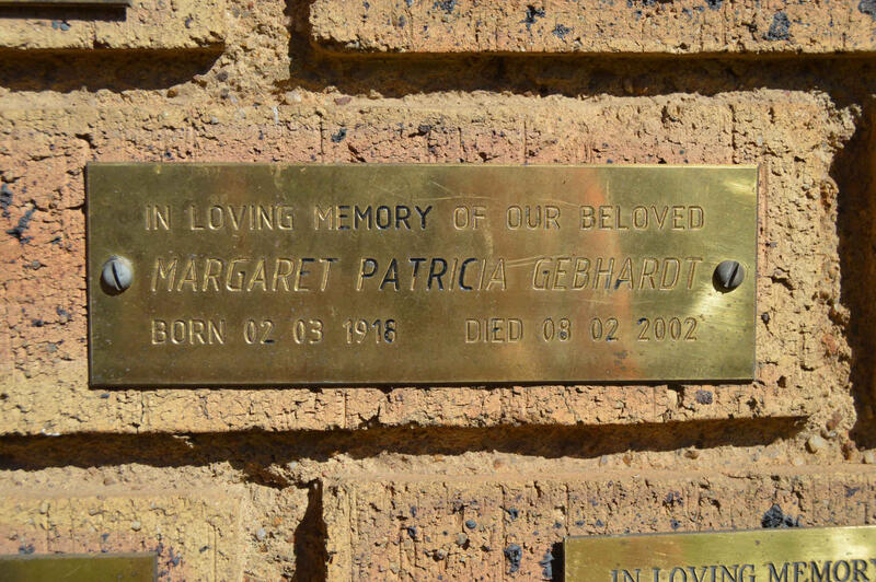 GEBHARDT Margaret Patricia 1918-2002