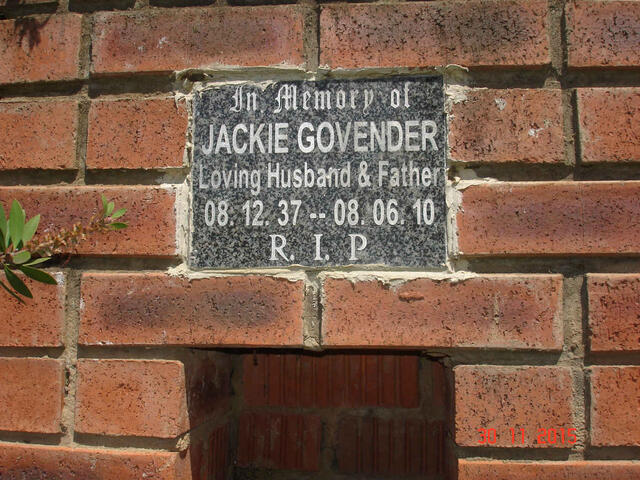 GOVENDER Jackie 1937-2010