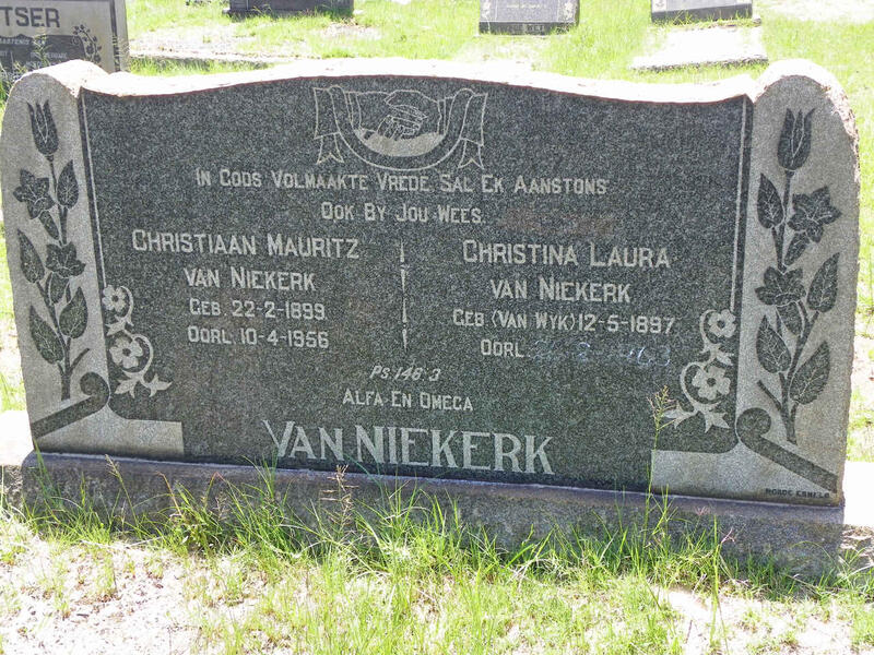 NIEKERK Christiaan Mauritz, van 1899-1956 & Christina Laura VAN WYK 1897-1963