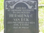 ECK Hermiena C., van nee PRETORIUS 1924-1956