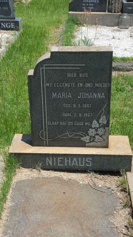 NIEHAUS Maria Johanna 1907-1967