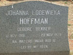 HOFFMAN Johanna Lodewieka nee BEKKER 1901-1979
