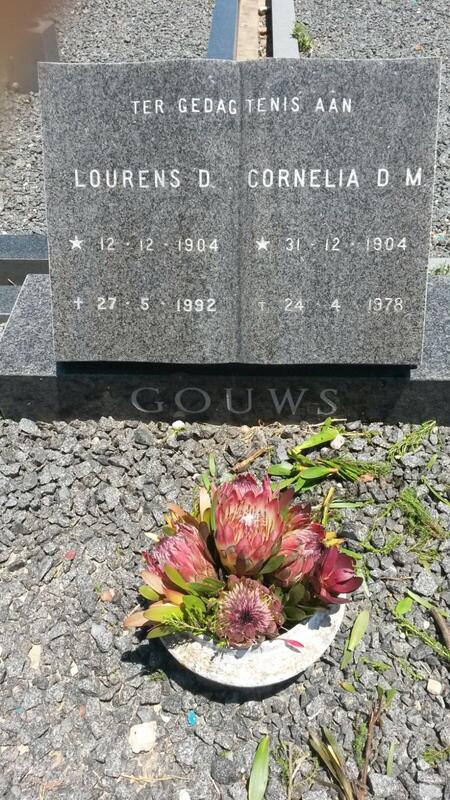 GOUWS Lourens D. 1904-1992 & Cornelia D.M. 1904-1978