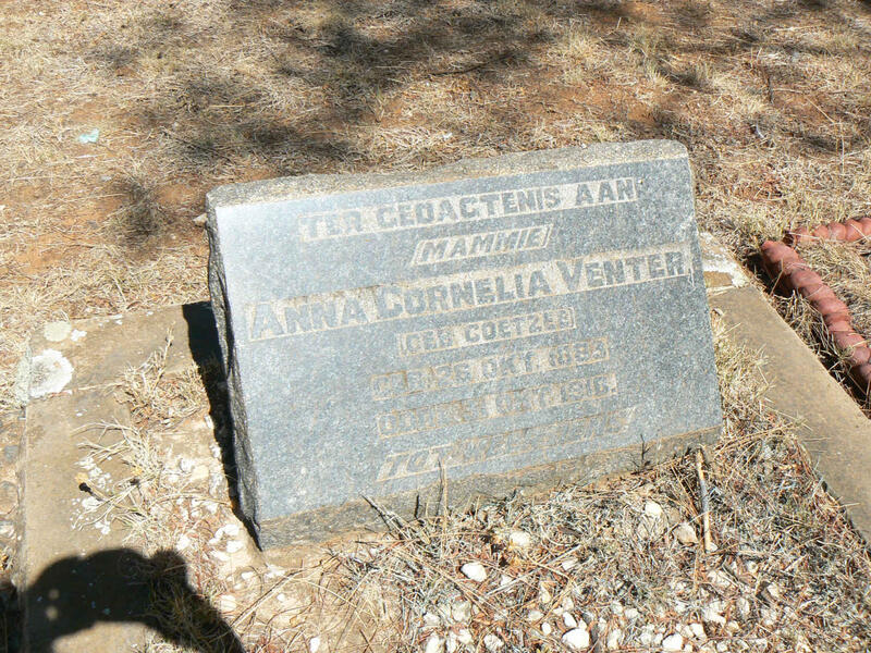 VENTER Anna Cornelia nee COETZEE 1883-1916