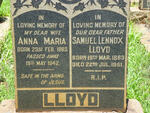 LLOYD Samuel Lennox 1883-1951 & Anna Maria 1883-1942