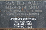 WALT Johannes Christiaan, van der 1920-1995 & Elizabeth Anna 1924-1968