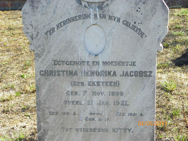 JACOBSZ Christina Hendrika nee EKSTEEN 1898-1921