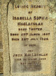 MACLACHLAN John -1939 & Isabella Sophia TRUTER 1863-1926