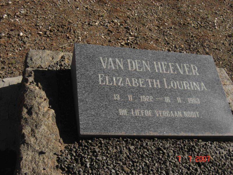 HEEVER Elizabeth Lourina, van den 1922-1963