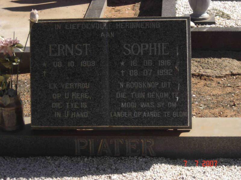 PIATER Ernst 1908- & Sophie 1916-1992