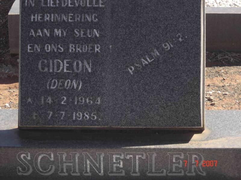 SCHNETLER Gideon 1964-1985