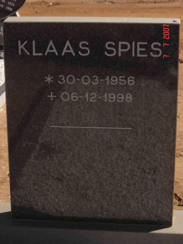 SPIES Klaas 1956-1998