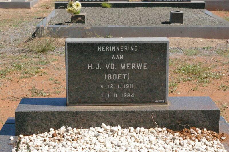 MERWE H.J., vd. 1911-1984