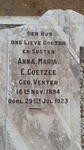 COETZEE Anna Maria E. nee VENTER 1894-1923
