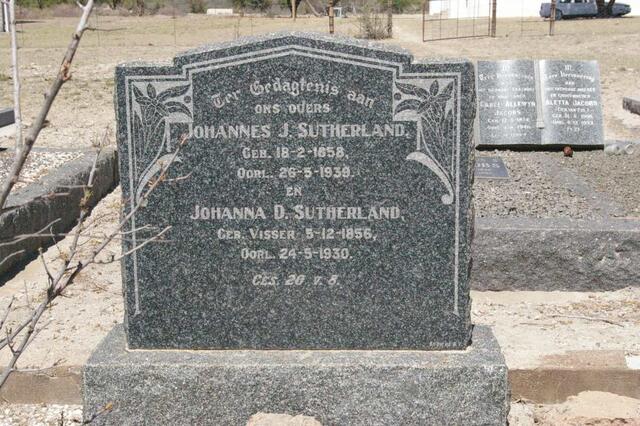 SUTHERLAND Johannes J. 1858-1939 & Johanna D. VISSER 1856-1930